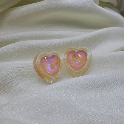 peach heart shape earring /western earring