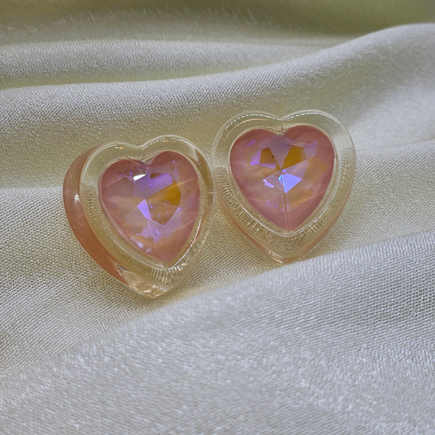 peach heart shape earring /western earring