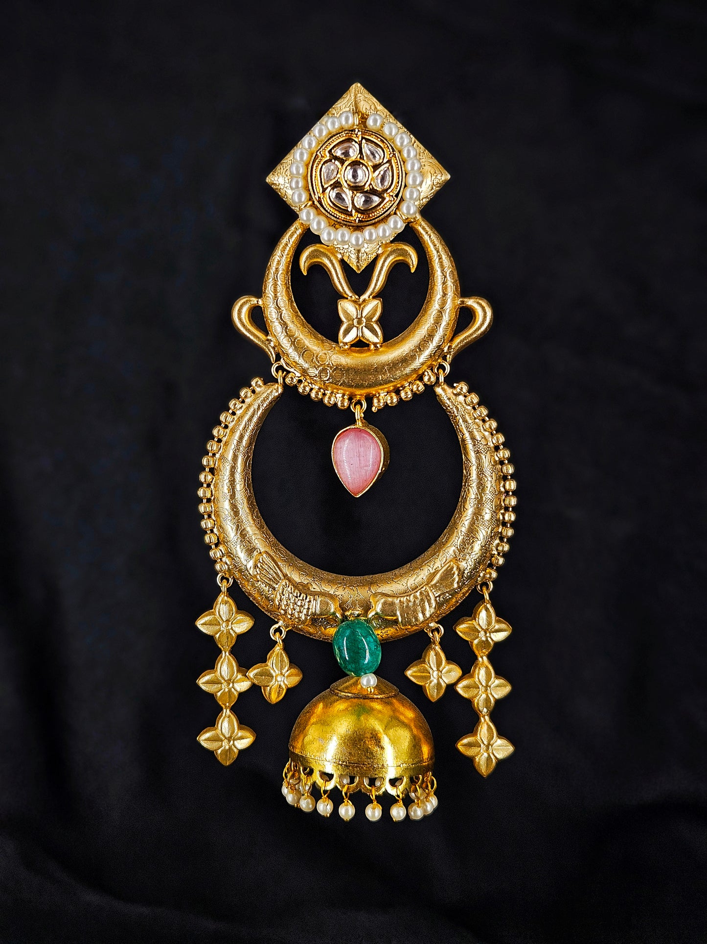 Handcrafted Gold Jhumkis for a Bold Statement piece of earring