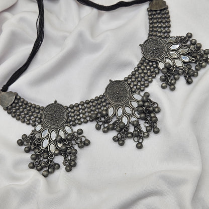 elegant redefined german silver chokar set