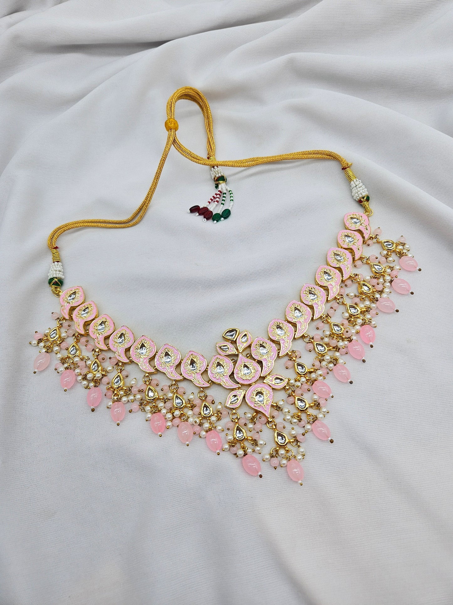Cheenu Demifine Kundan Pink Set