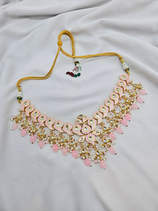 Cheenu Demifine Kundan Pink Set
