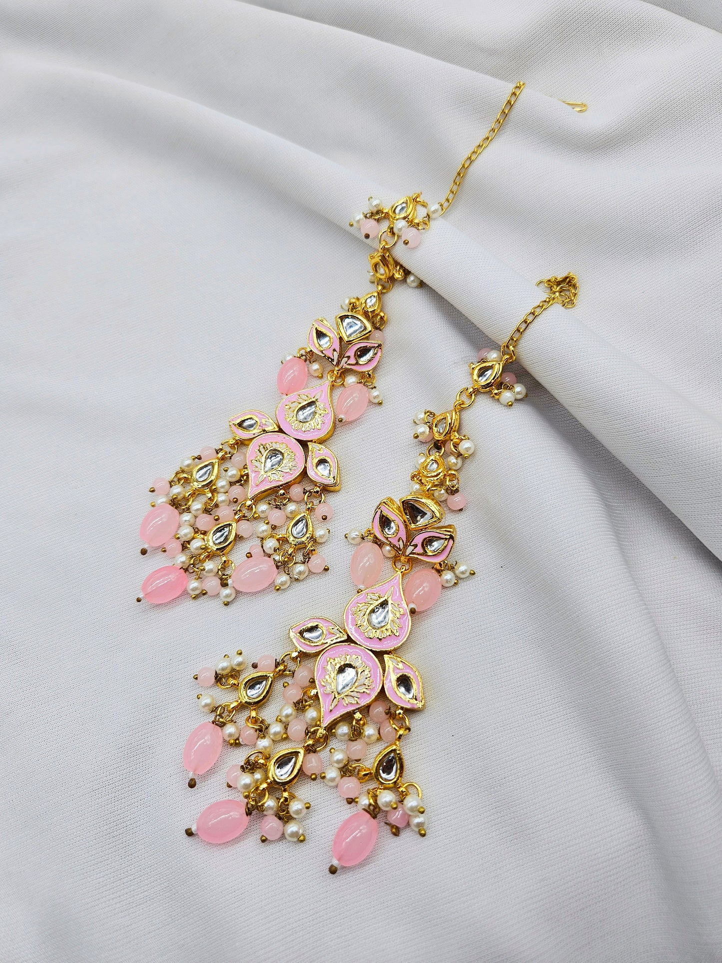Cheenu Demifine Kundan Pink Set