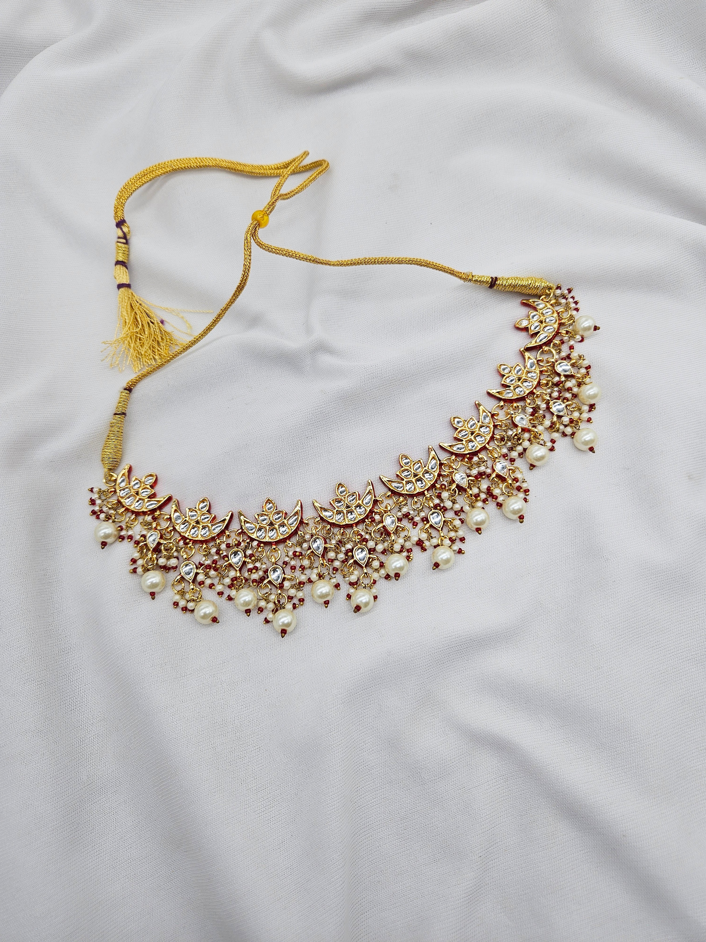 Indriya demifine  RedKundan red  Set