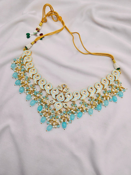 Cheenu Demifine Kundan Mint Blue Complete Set