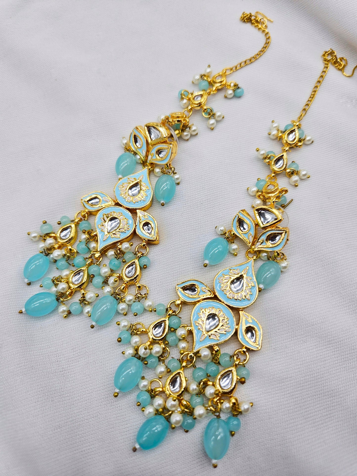 Cheenu Demifine Kundan Mint Blue Complete Set