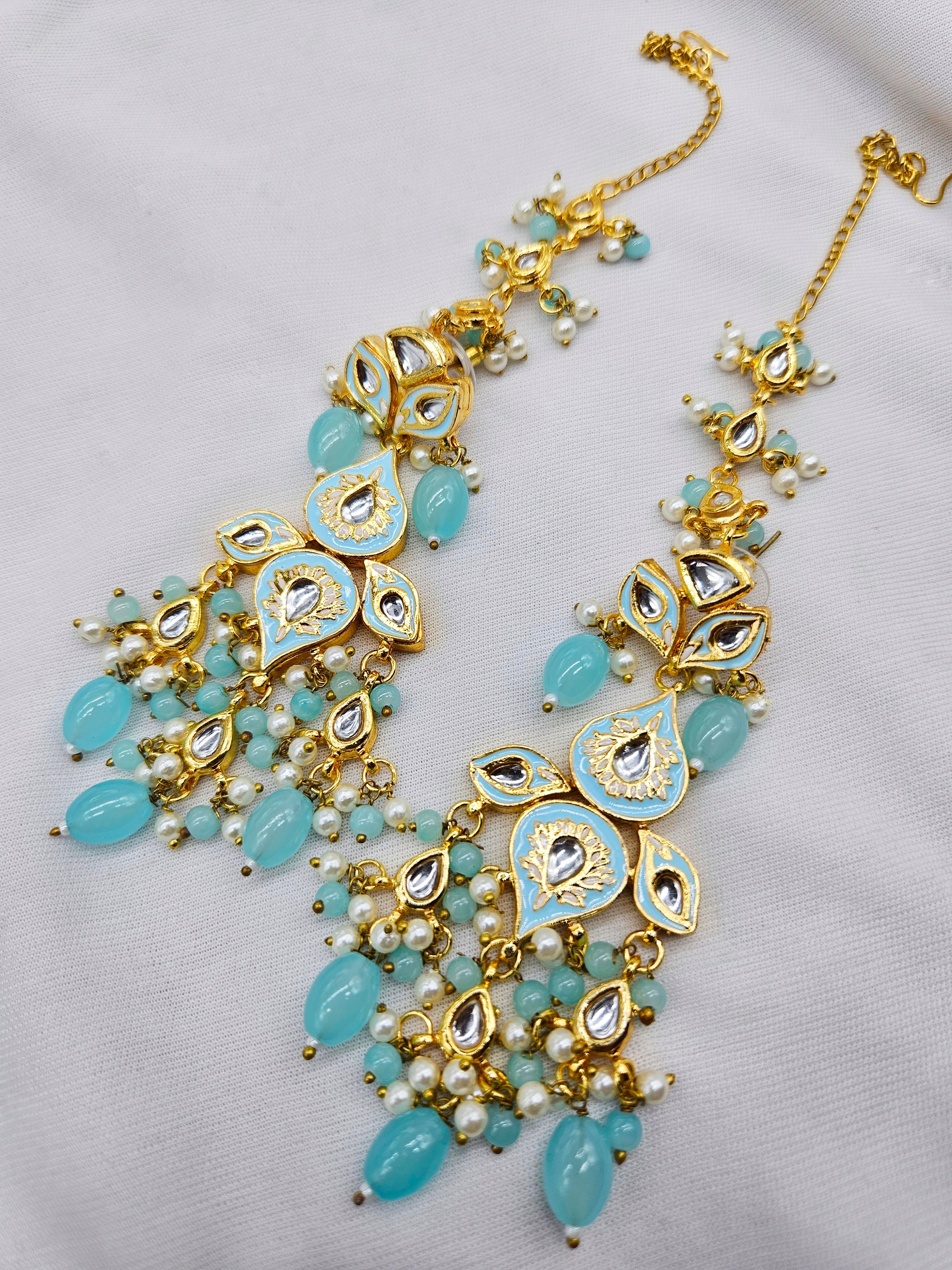 Cheenu Demifine Kundan Mint Blue Complete Set