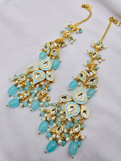 Cheenu Demifine Kundan Mint Blue Complete Set