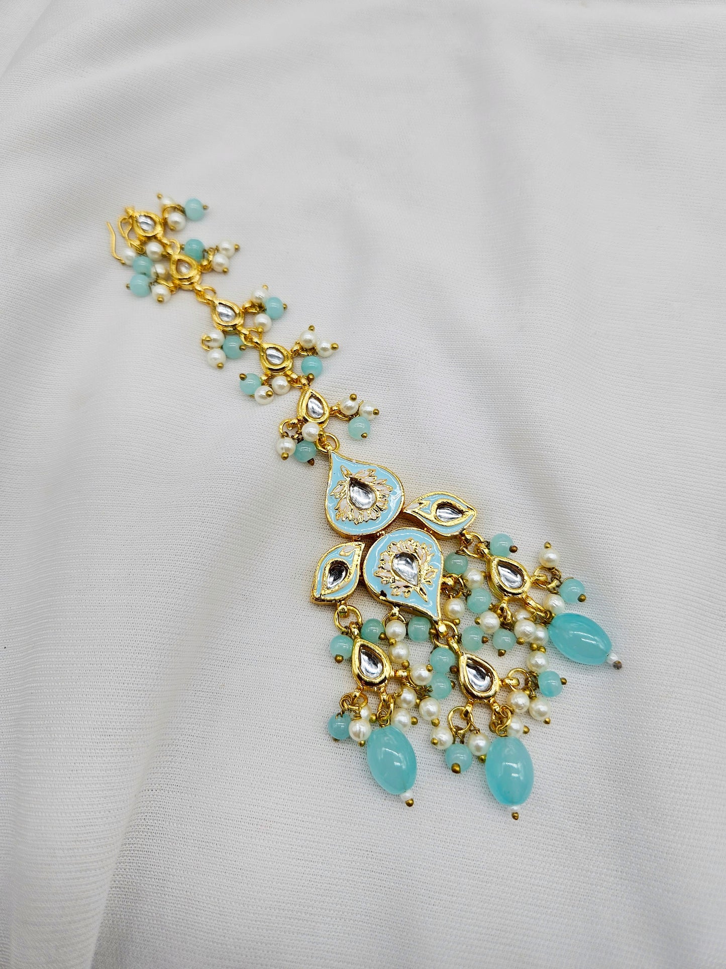 Cheenu Demifine Kundan Mint Blue Complete Set