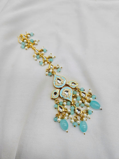 Cheenu Demifine Kundan Mint Blue Complete Set