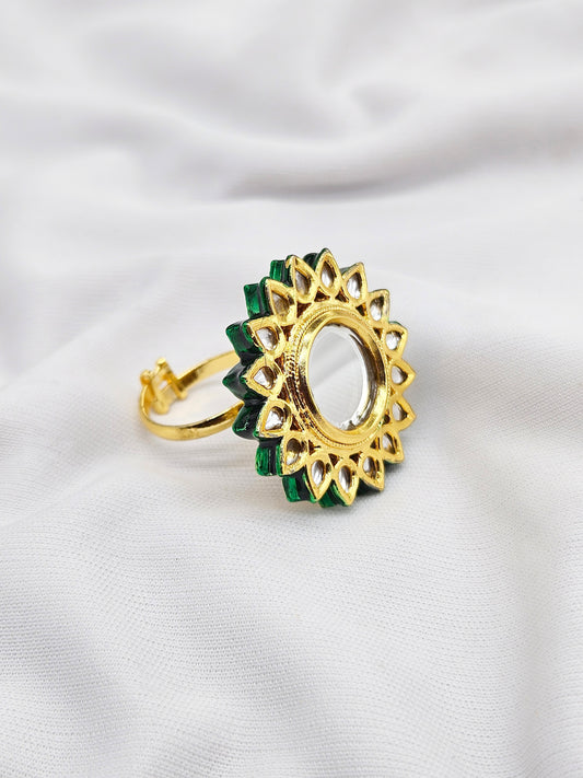 Lalithaa demifine  bridal Kundan Ring 004