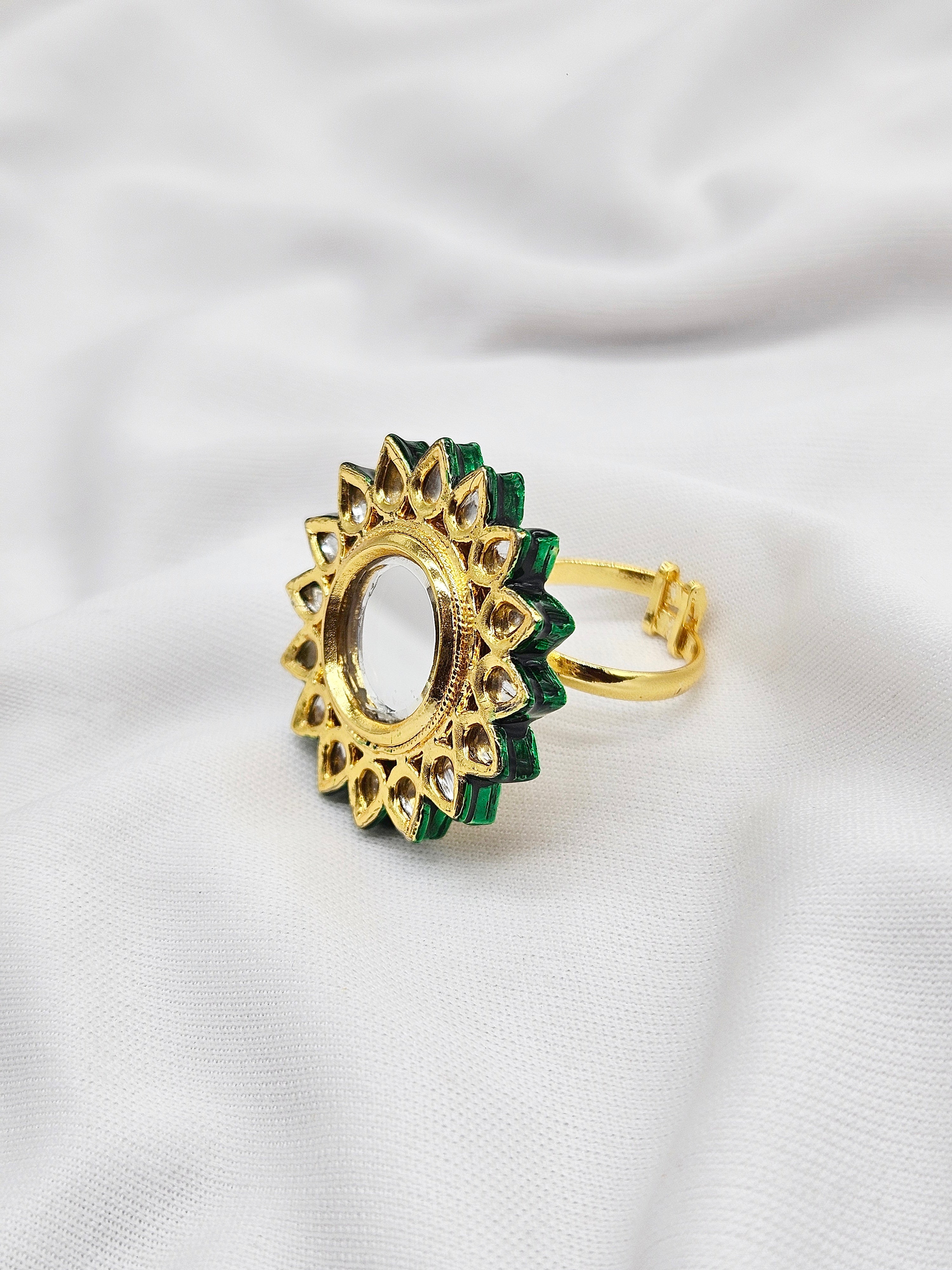 Lalithaa demifine  bridal Kundan Ring 004