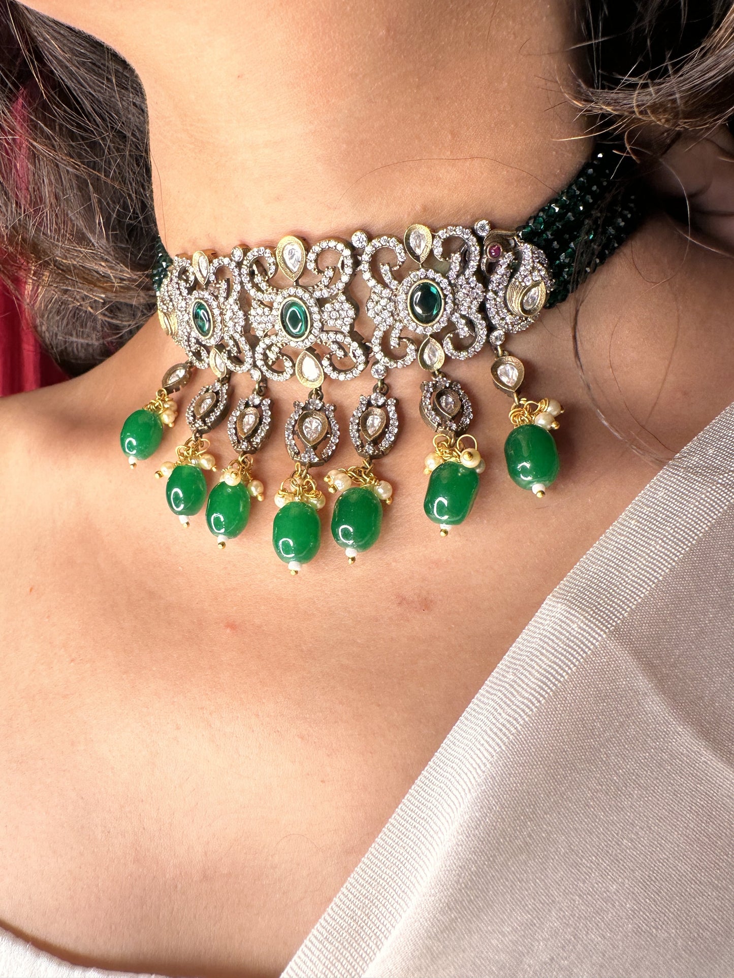 VICTORIAN GREEN CHOKER