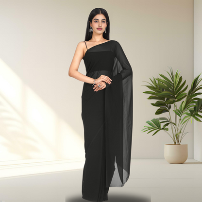 BLACK GEORGETTE SAREE