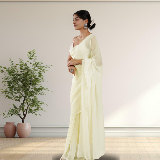 OFF WHITE GEORGETTE SAREE