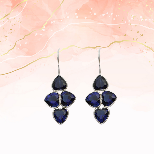 Blue stone drop earings