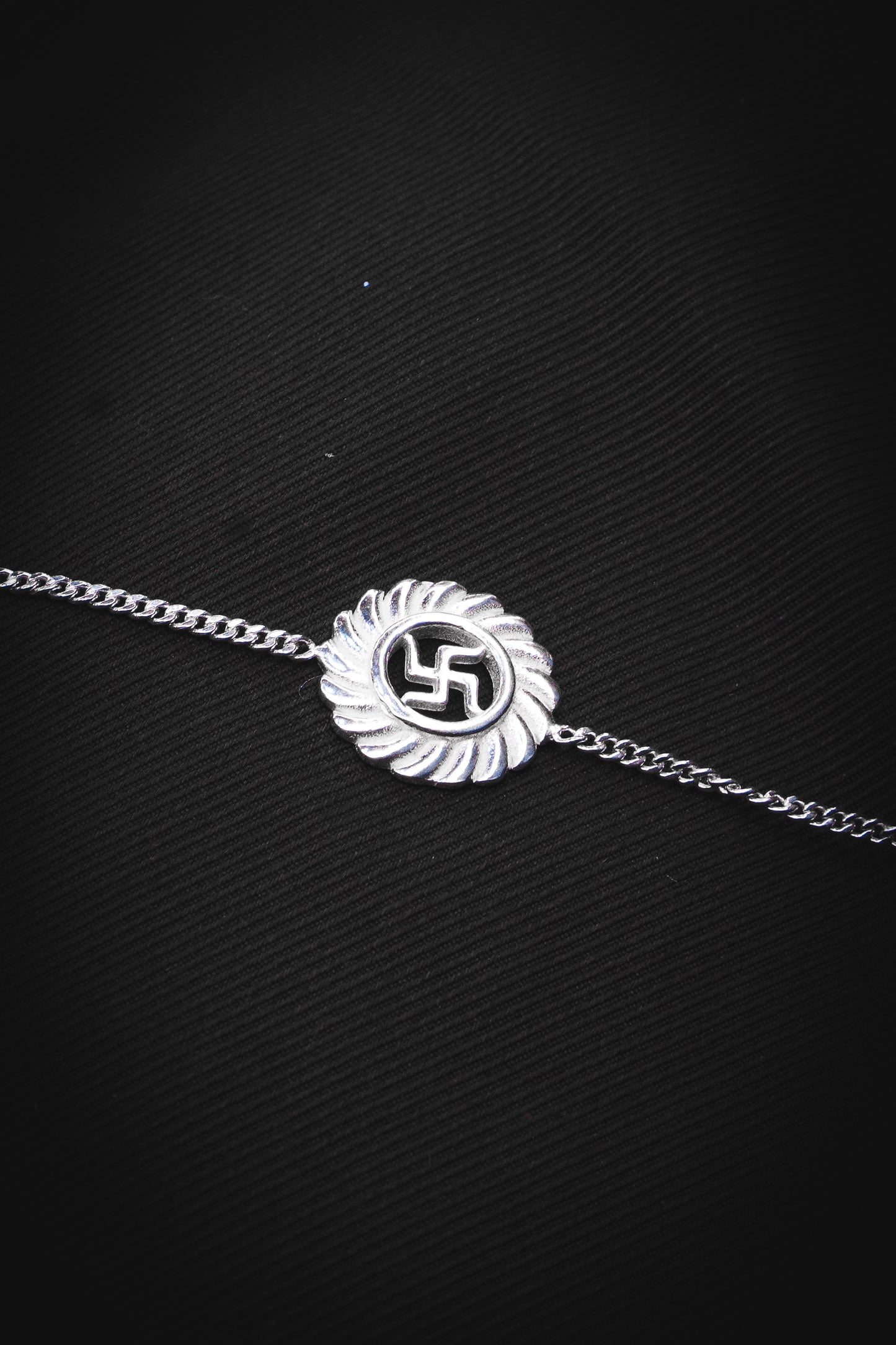 SWASTIK 925 SILVER RAKHI