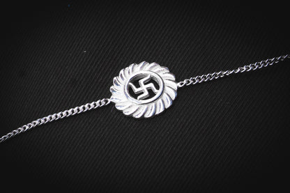 SWASTIK 925 SILVER RAKHI