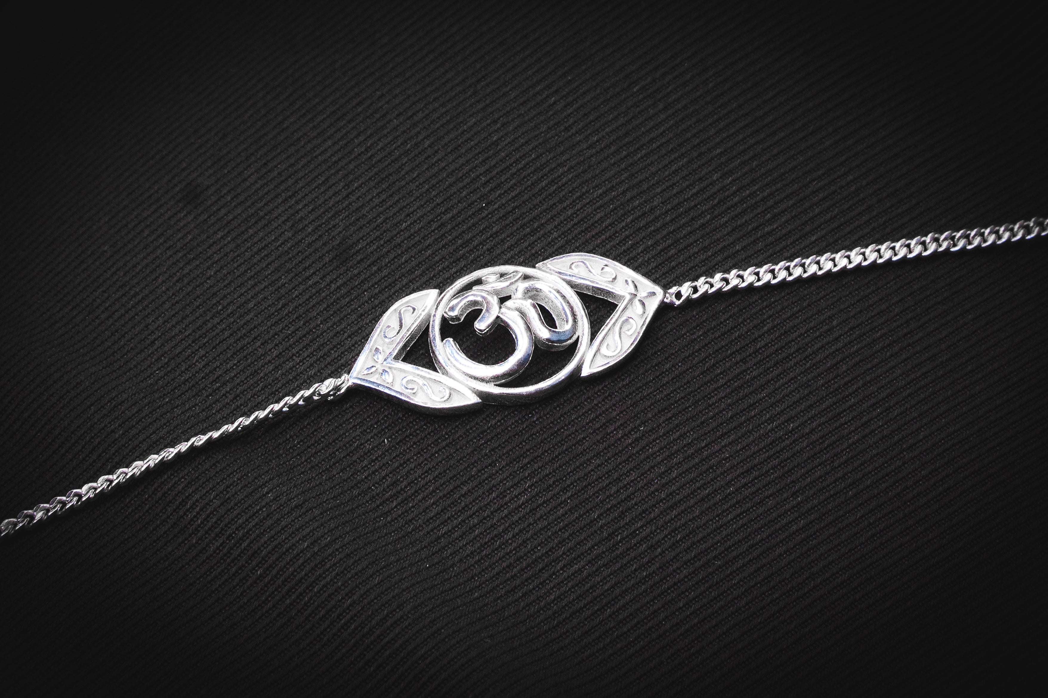 Om Sterling  Silver Bracelet
