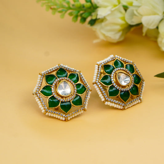 TULSI POLKI EARRINGS