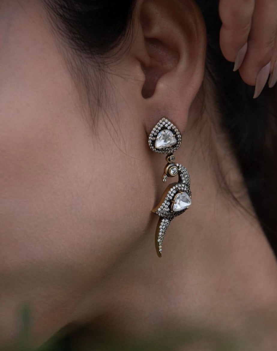 PEACOCK POLKI EARRING