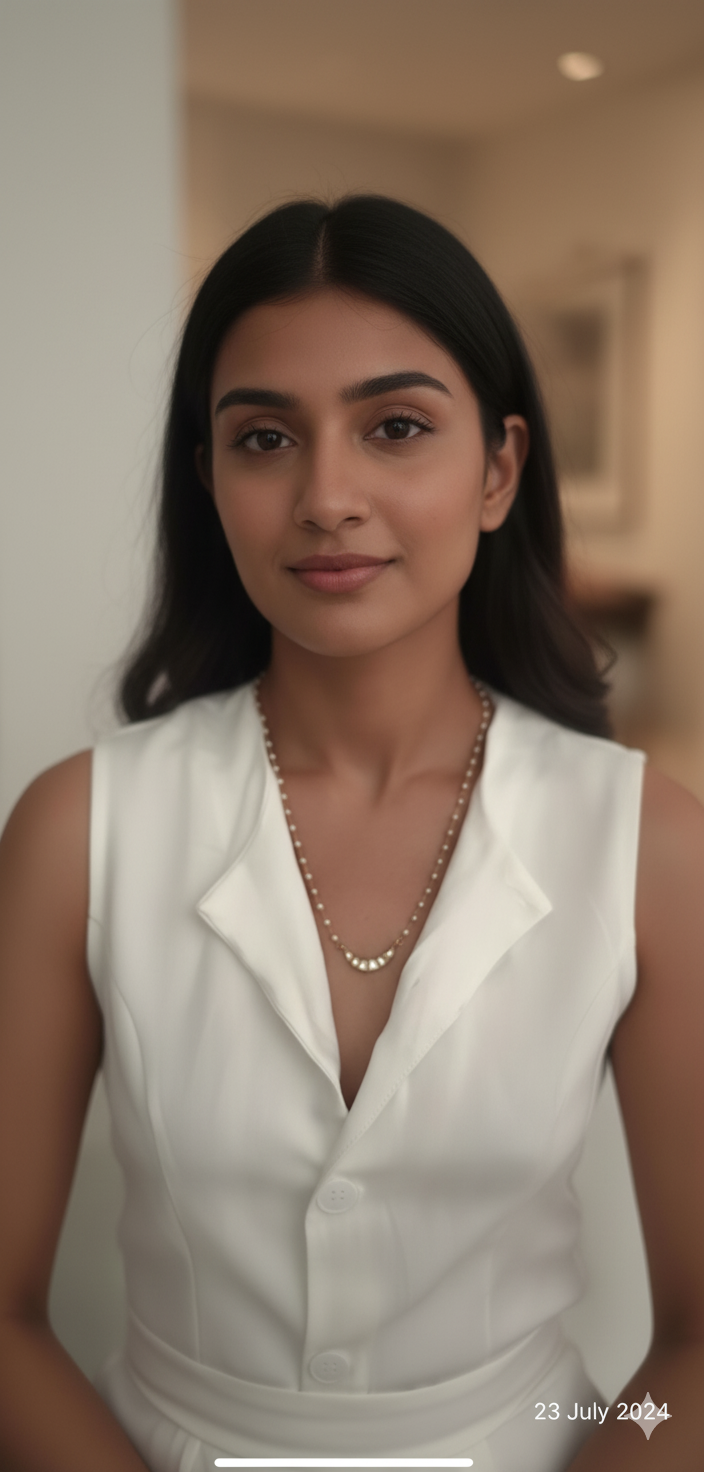 Pearl Chain with Kundan Crescent Pendant Necklace | Women’s Minimal Ethnic Jewellery