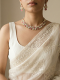 Pearl & Ruby Kundan Choker Necklace Set with Matching Drop Earrings | Bridal & Festive Jewellery