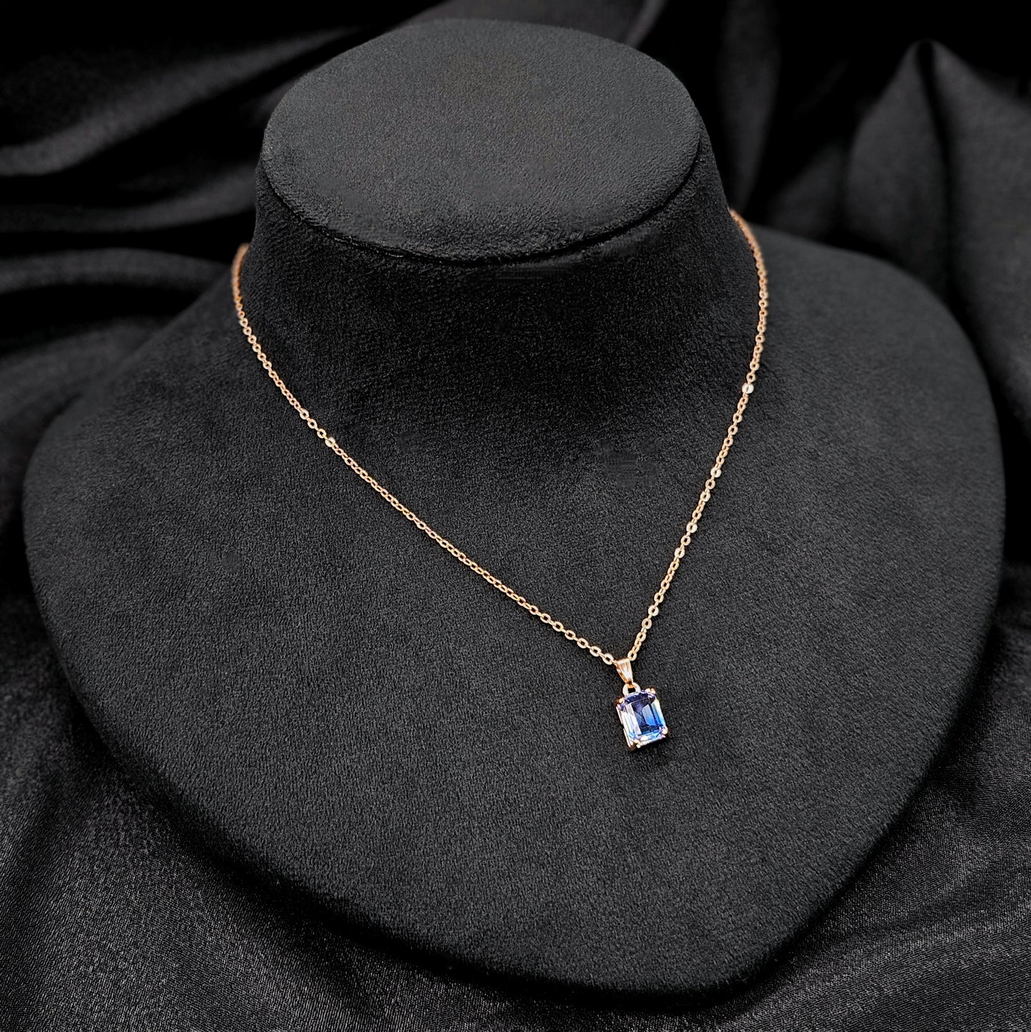 blue charm sterling chain Western Pendant Set