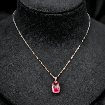 pink fine sterling chain Western Pendant Set