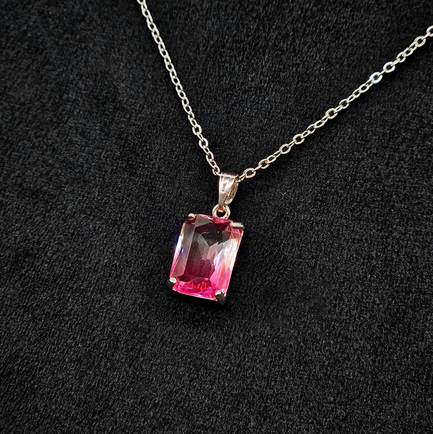 pink fine sterling chain Western Pendant Set