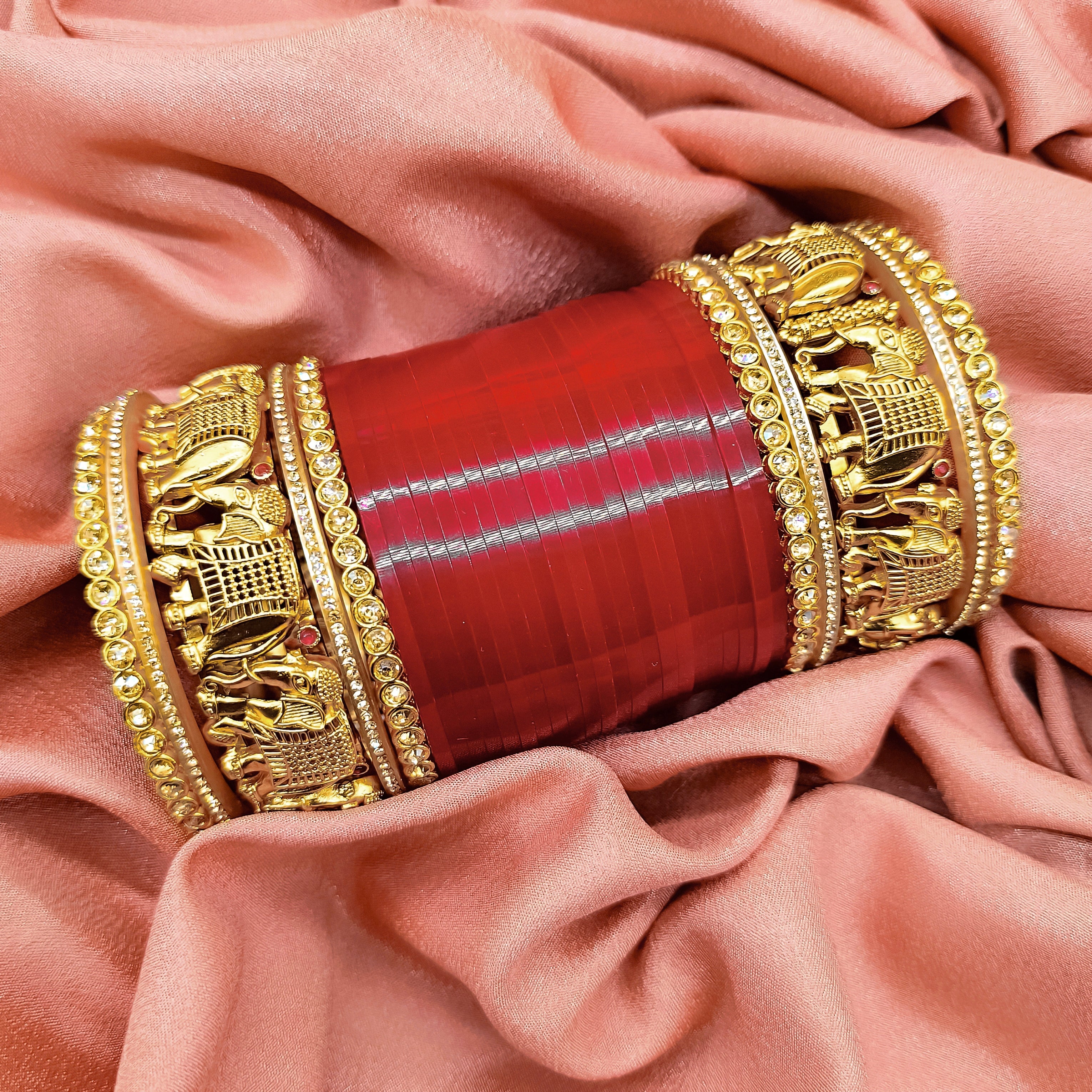 elephant motive chura for bride by kavipushp