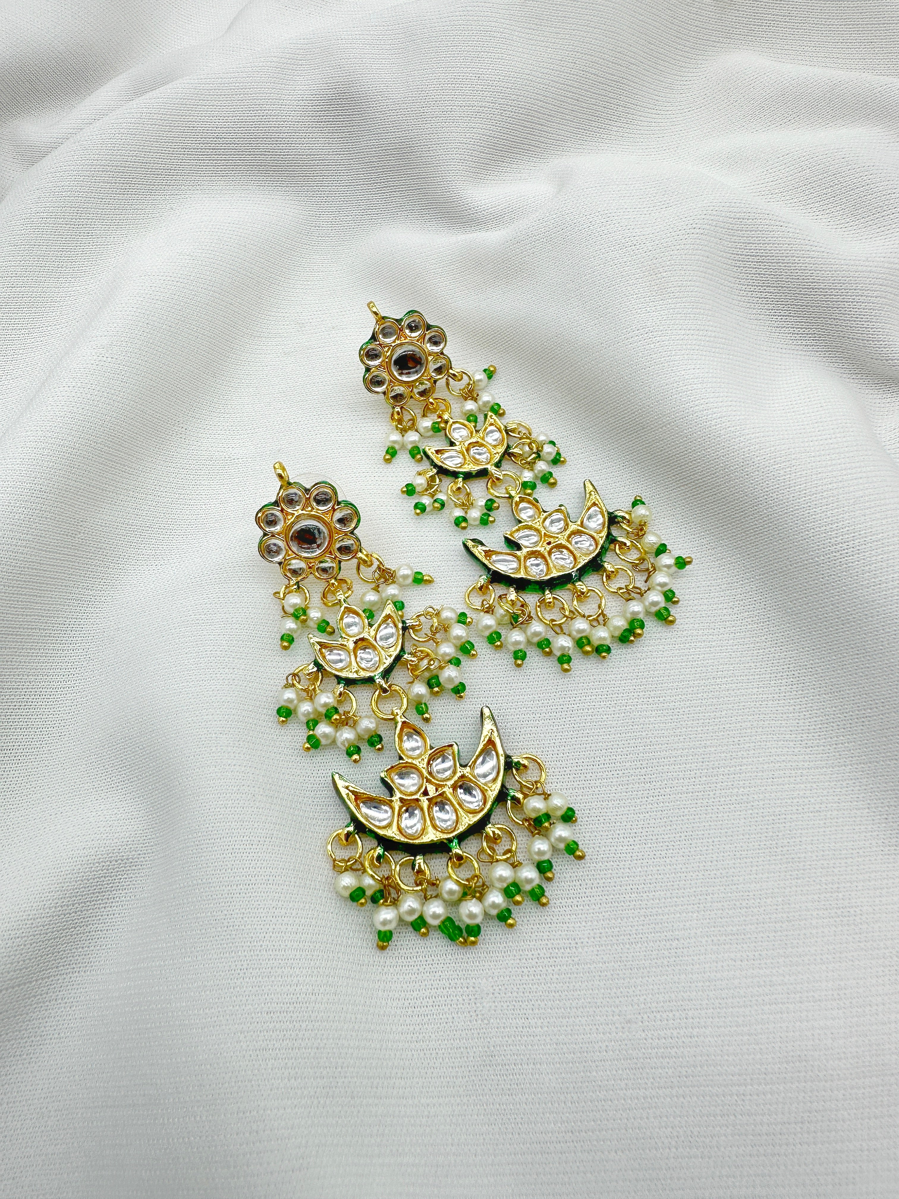 ZAVERI DEMIFINE KUNDAN SET GREEN