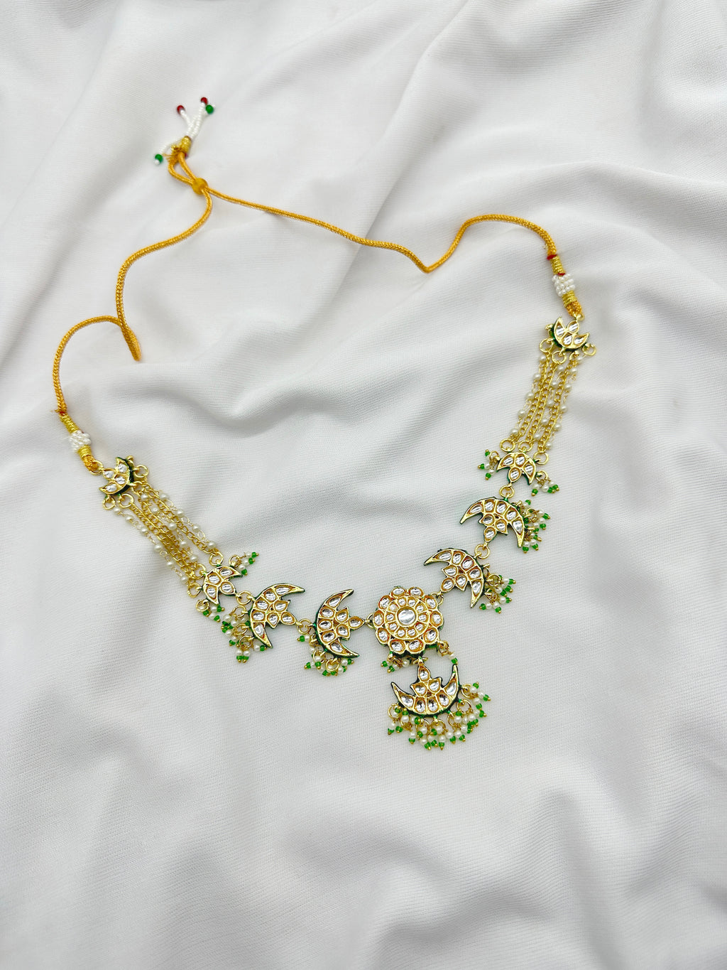 ZAVERI DEMIFINE KUNDAN SET GREEN