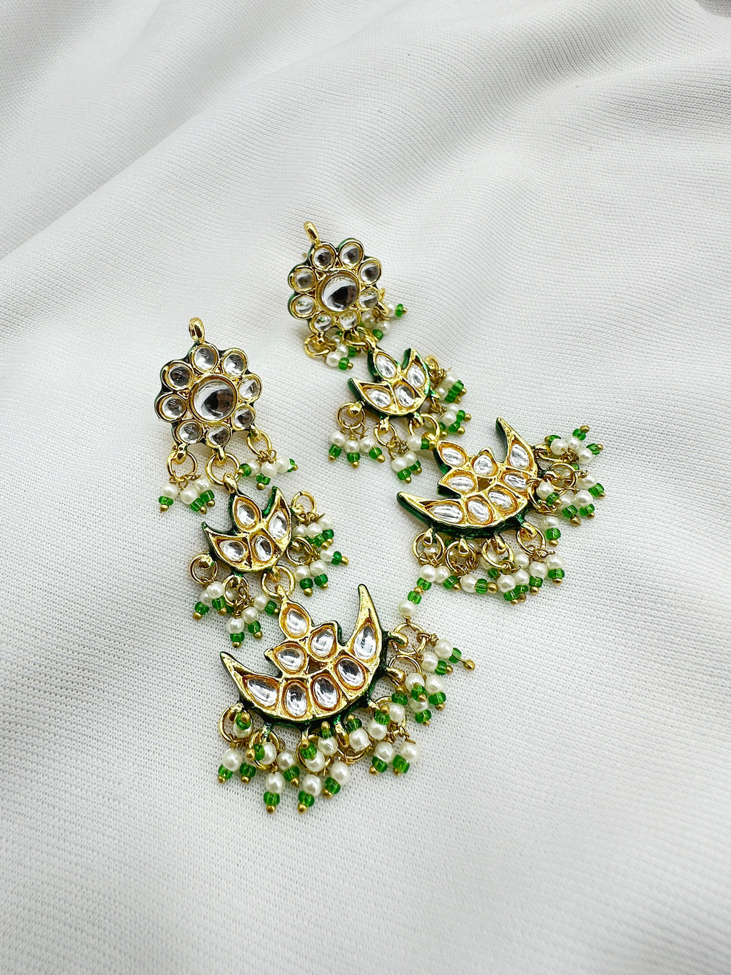 ZAVERI DEMIFINE KUNDAN SET GREEN