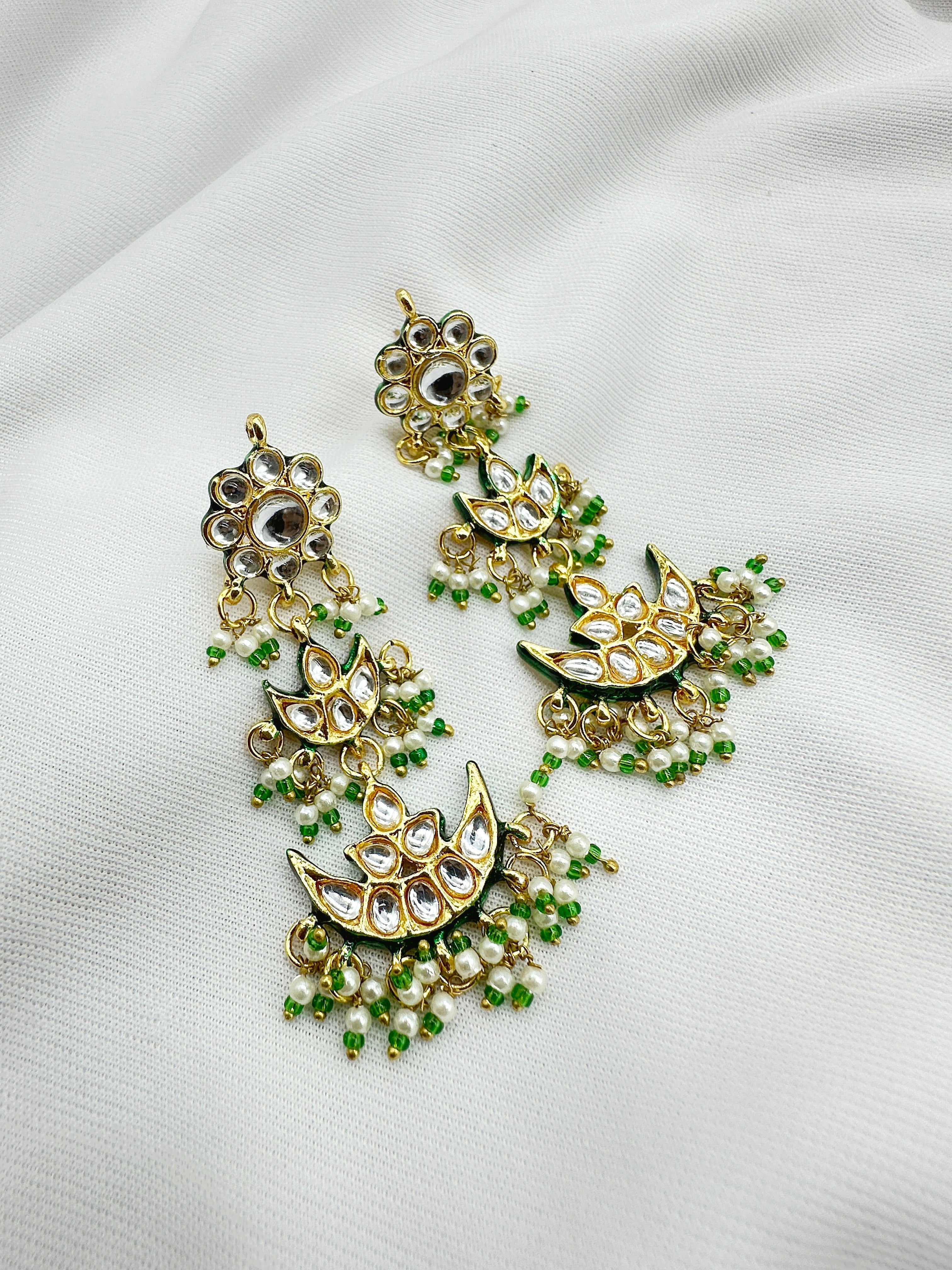 ZAVERI DEMIFINE KUNDAN SET GREEN