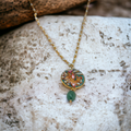 GOLD MEENA JADE PENDANT