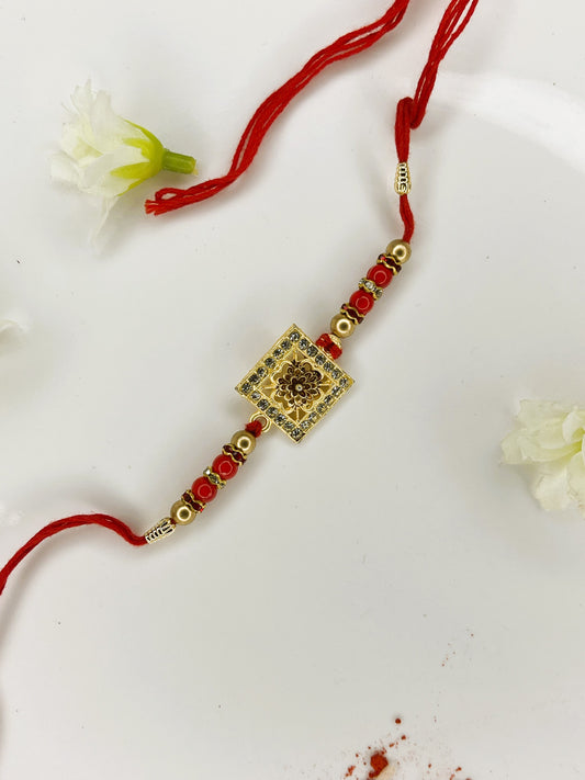 SQUARE FLORAL RAKHI