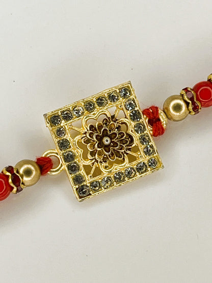 SQUARE FLORAL RAKHI