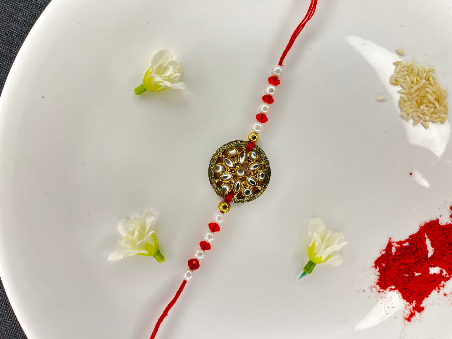 ROUND KUNDAN RAKHI