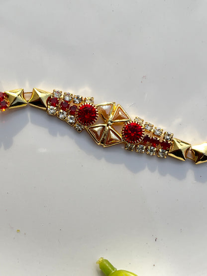 PEARL RED ZIRCON RAKHI