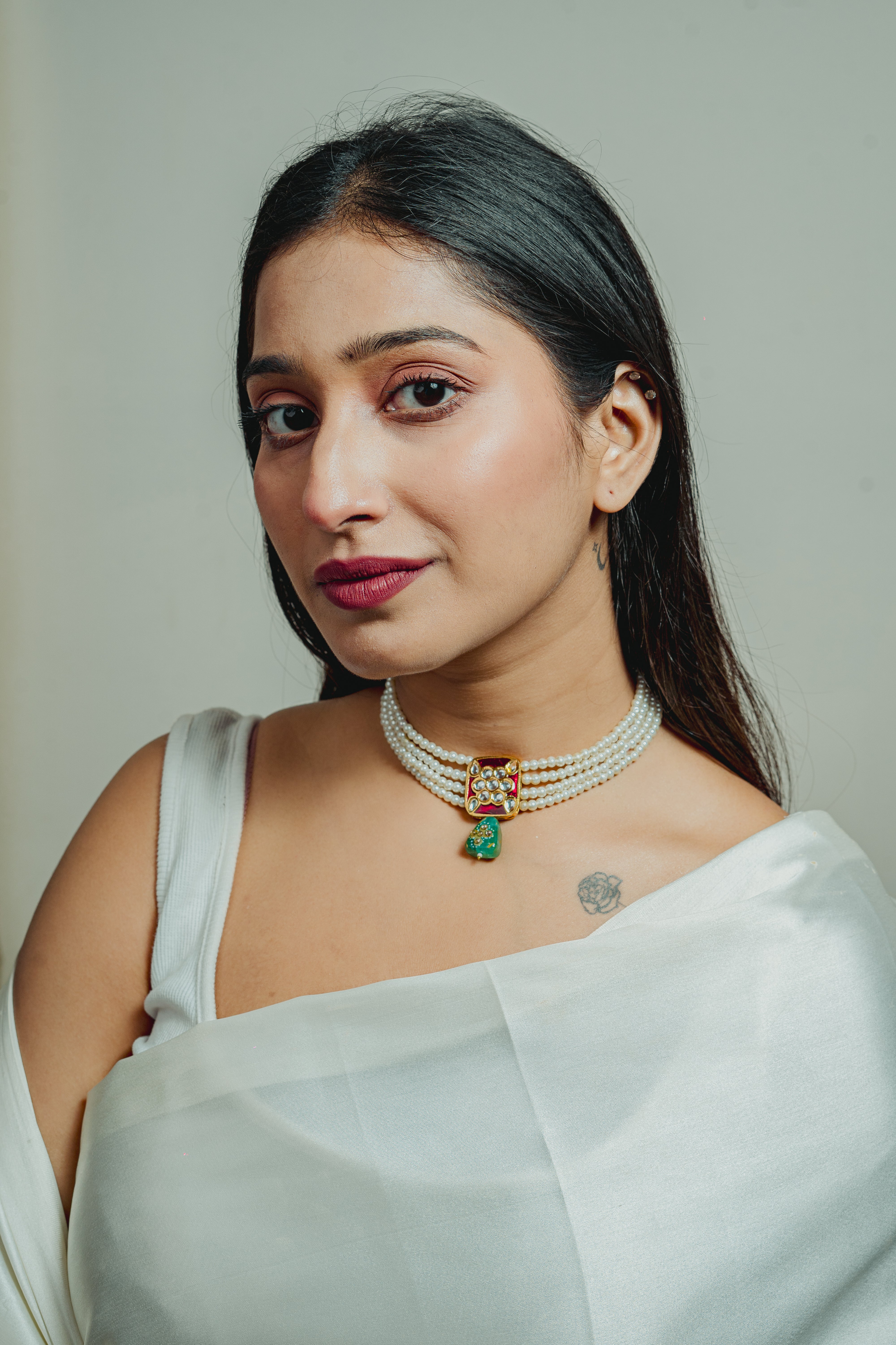 NAVYA MEROON MEENA CHOKER