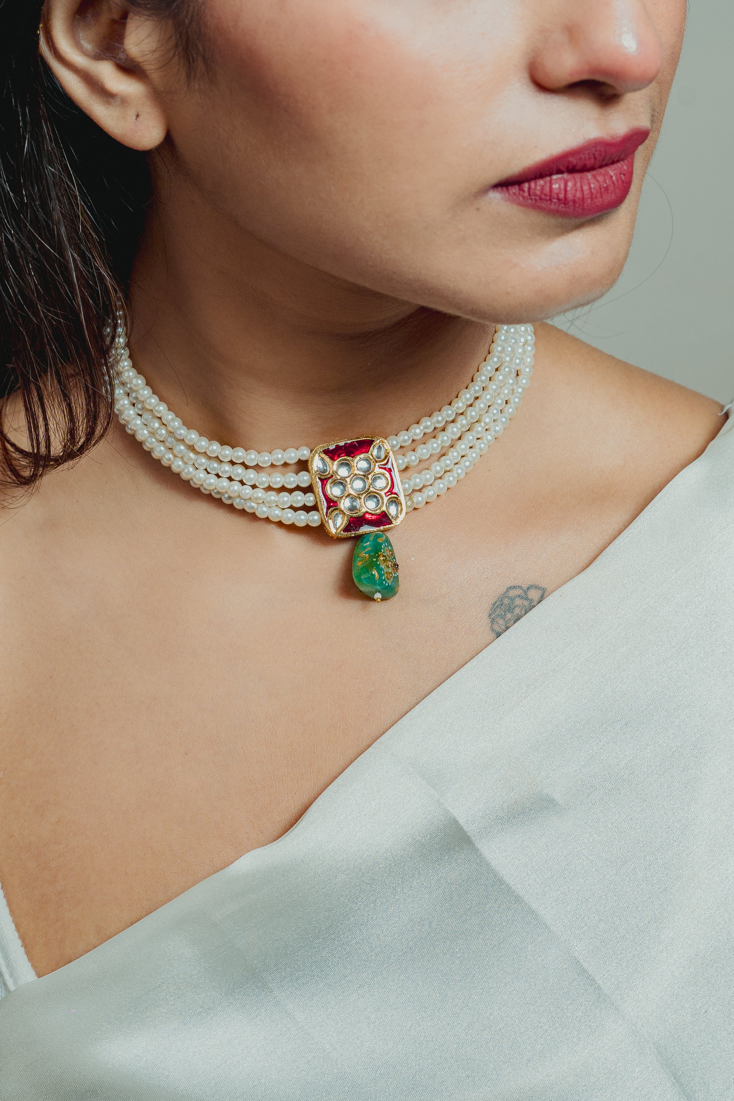 NAVYA MEROON MEENA CHOKER