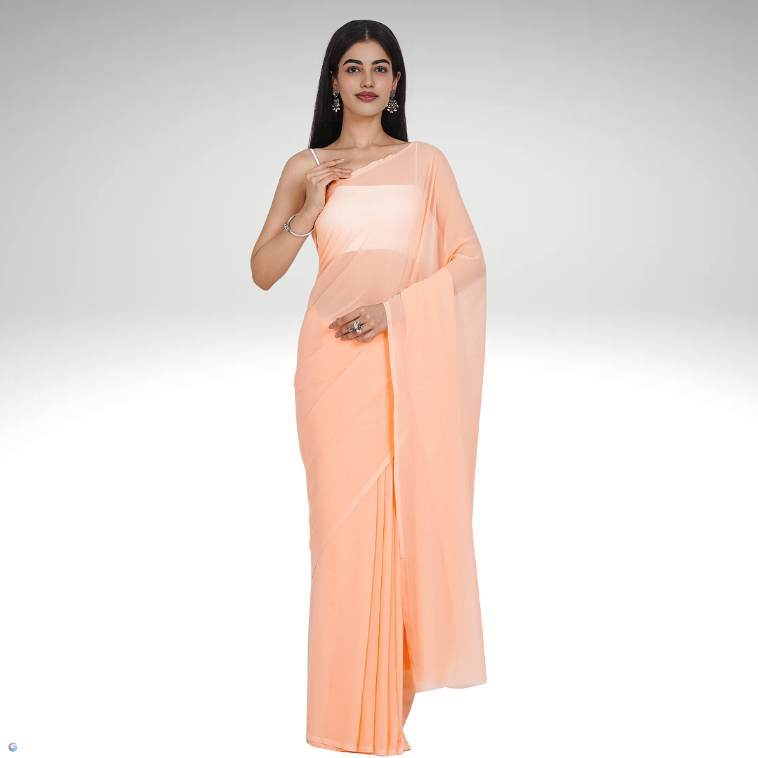 PEACH GEORGETTE SAREE