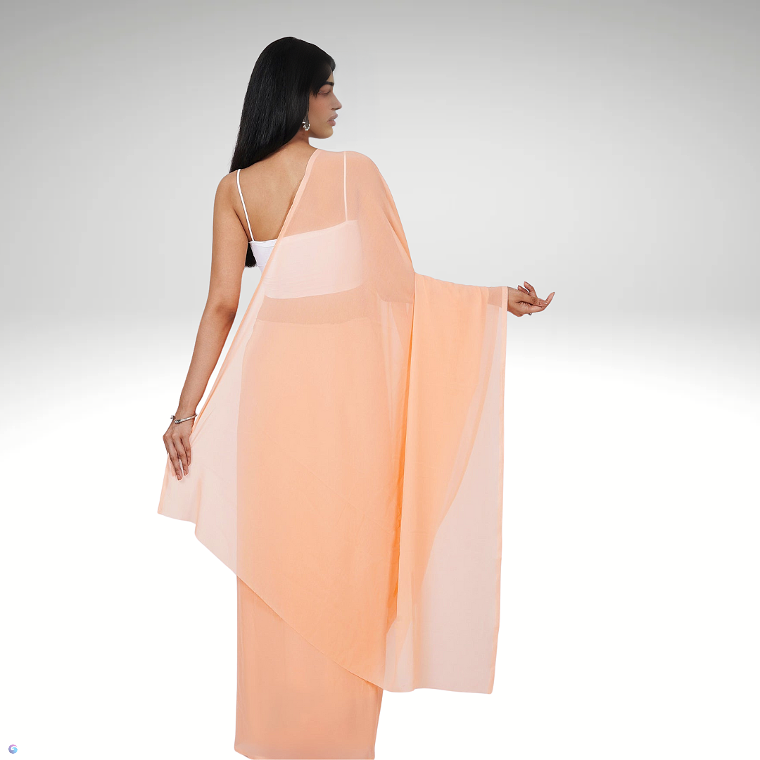 PEACH GEORGETTE SAREE