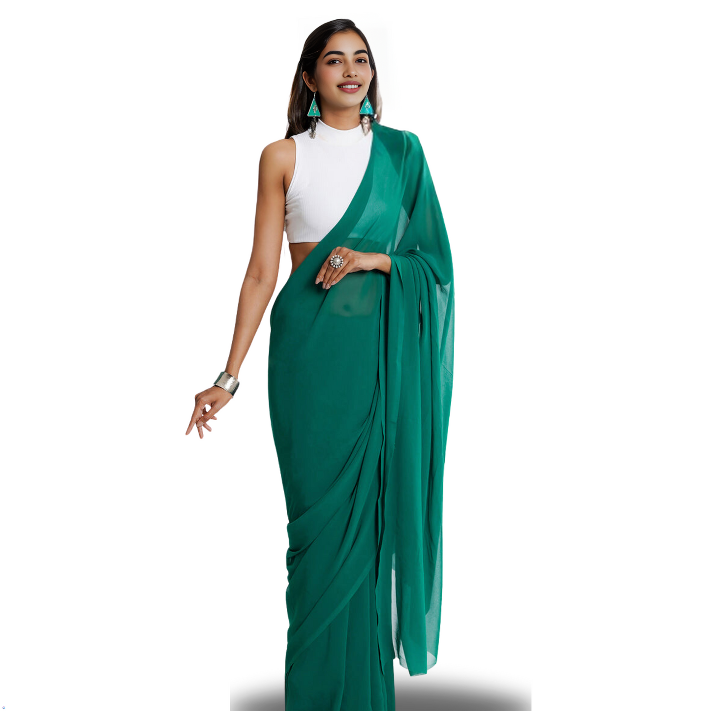 RAMA GREEN GEORGETTE SAREE