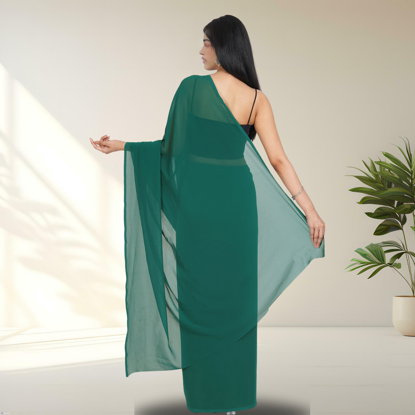 RAMA GREEN GEORGETTE SAREE