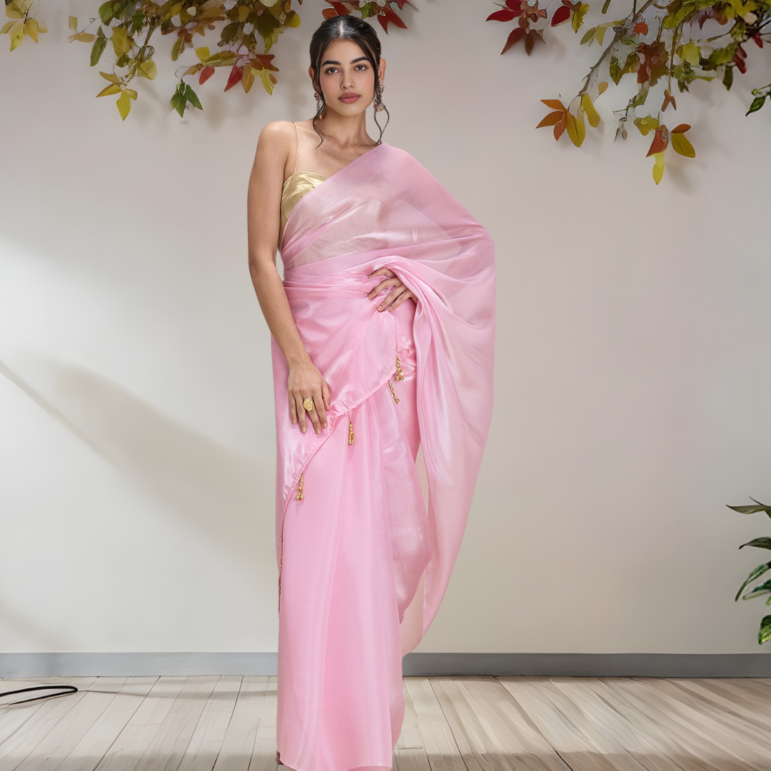 BABY PINK GEORGETTE SAREE