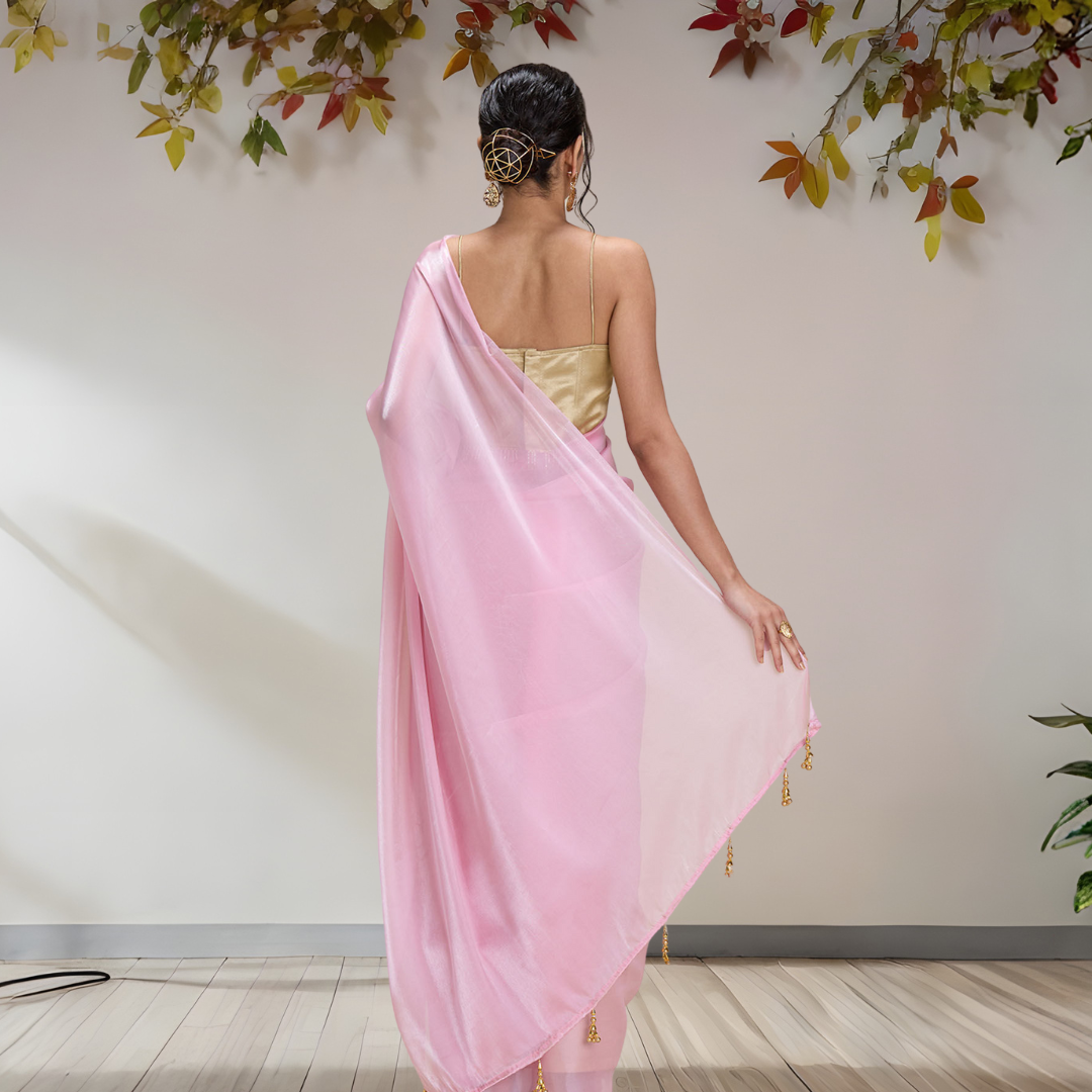 BABY PINK GEORGETTE SAREE