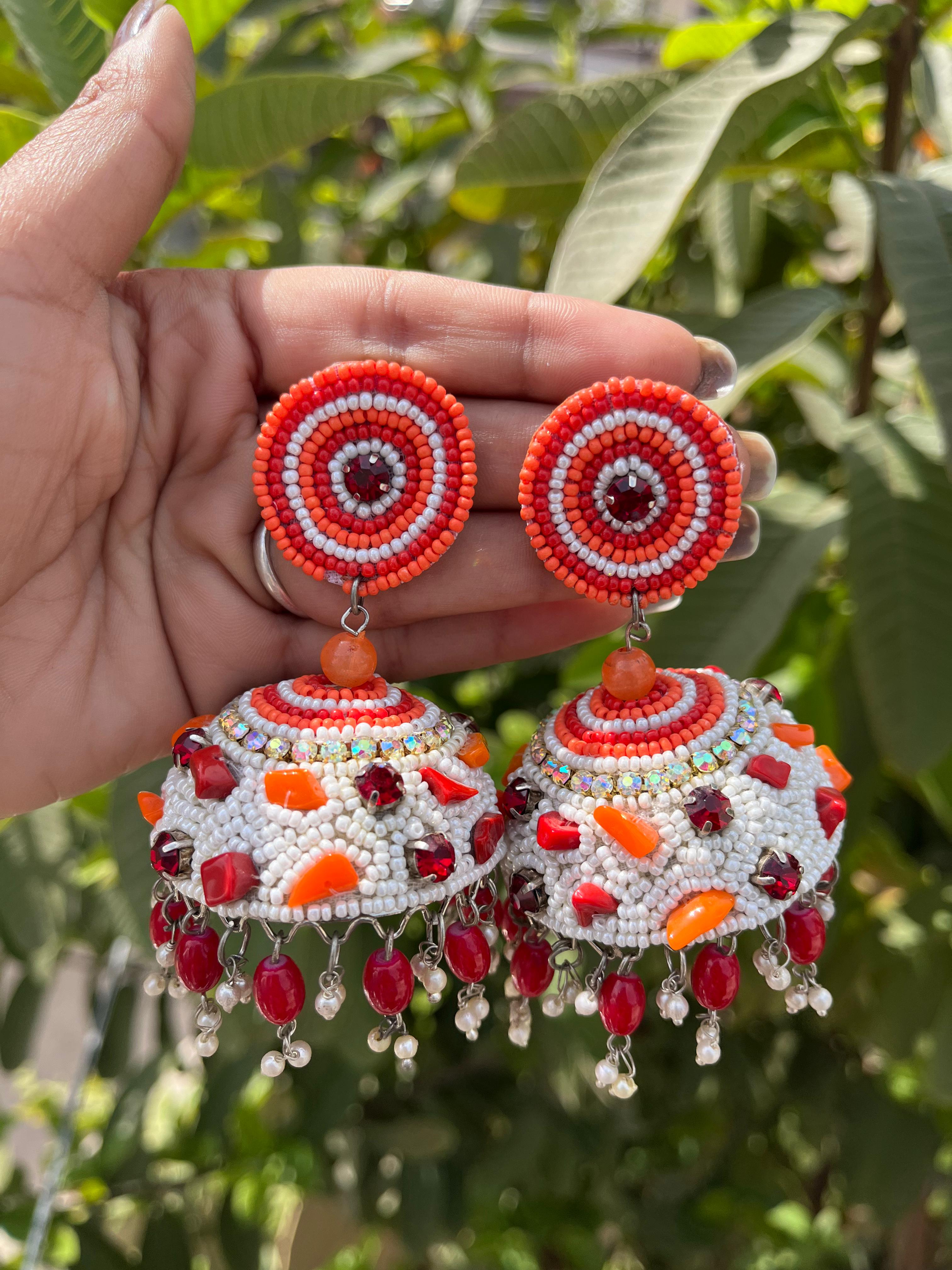Big beaded jhumki