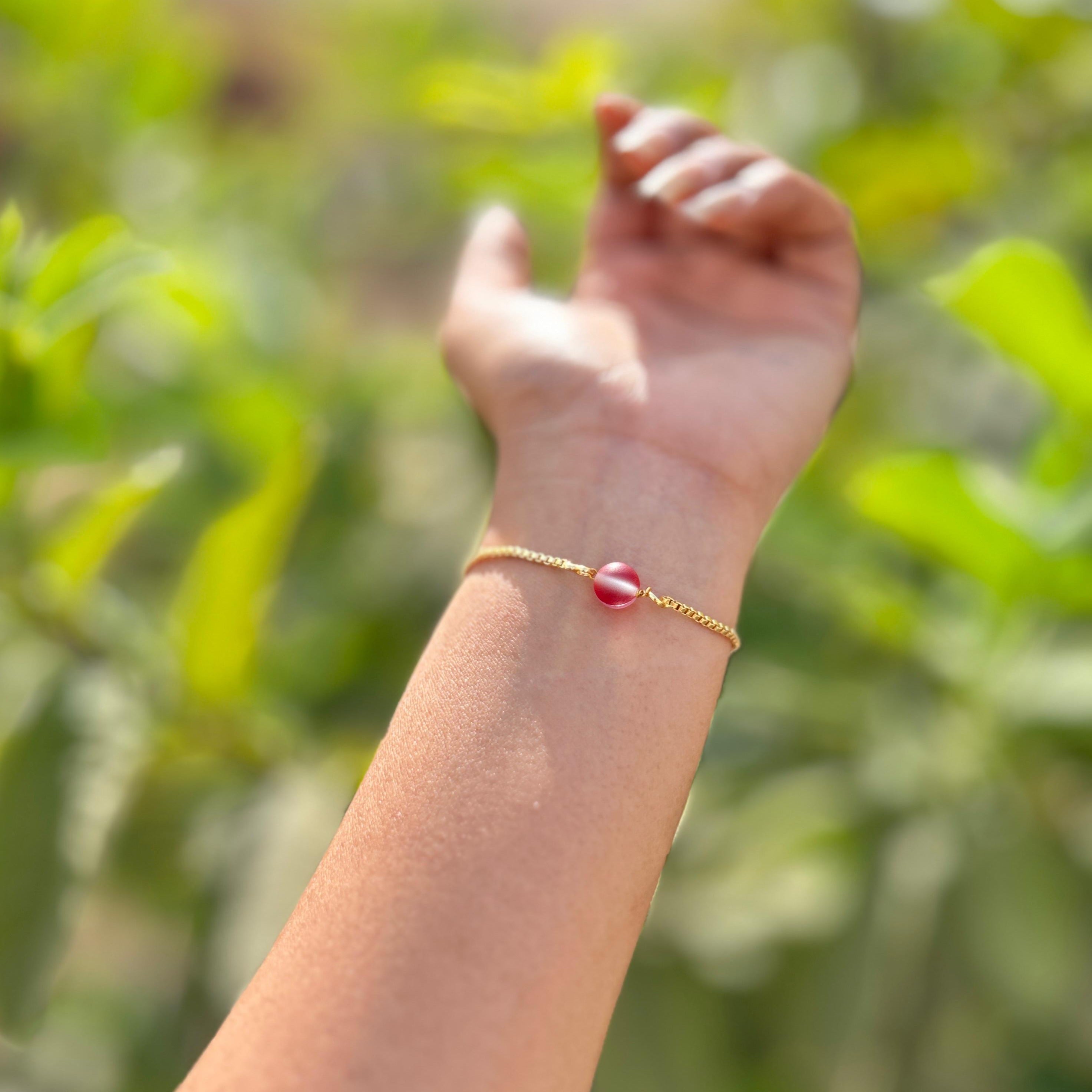 red aura quartz bracelet